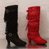 MODISCHE DAMEN WESTERN STIEFEL MIT BLOCKABSATZ – SLIP-ON MID-CALF BOOTS RUTSCHFESTE GUMMISOHLE